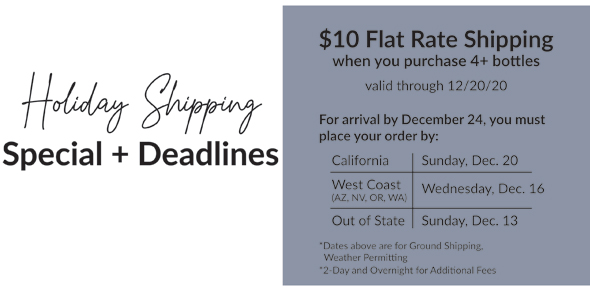Holiday Shipping Special + Deadlines
