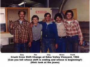 Edna Valley Vineyard Crush Crew 1982