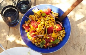 Charred Corn Salad with Basil and Tomatoes via bon appetit