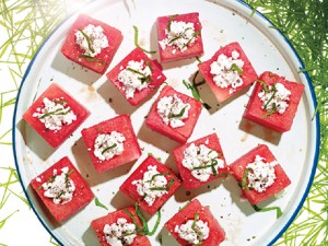 Feta Stuffed Watermelon via epicurious