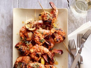 Spicy Lemon Shrimp Skewers via food network