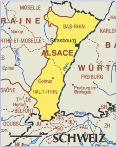 Map of Alsace Region of France